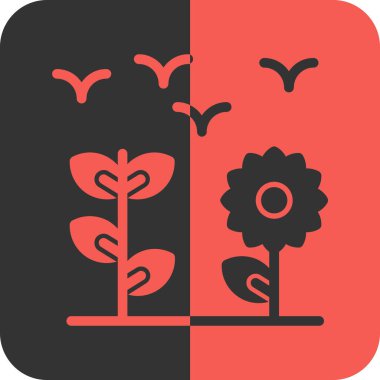 Çiçek simgesinin vektör illüstrasyonu