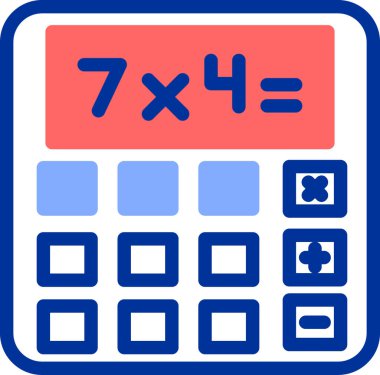 Matematik simgesi ve vektör illüstrasyonu beyaz arkaplanda izole edildi