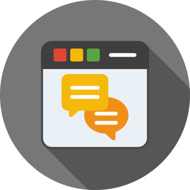 konuşma balonu düz simgesinin, vektör, illüstrasyon