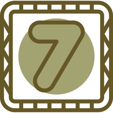 7 numaralı simge, vektör illüstrasyonu