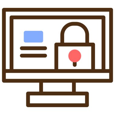 Kilit. Web simgesi basit illüstrasyon