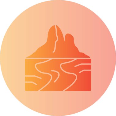 Bir dağ simgesinin vektör illüstrasyonu