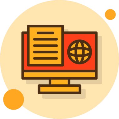 Bilgisayar masaüstü simgesi ile doldurulmuş ana hatlar biçimi