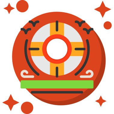 Çin fener ikonu, düz stil