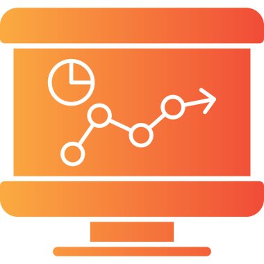 Saati olan bir grafiğin vektör simgesi