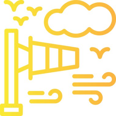 Rüzgar türbini simgesi, vektör illüstrasyonu