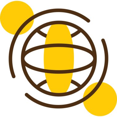 Sarı toplu bir dünya simgesinin vektör çizimi