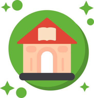 bina düz simgesi, vektör, illüstrasyon