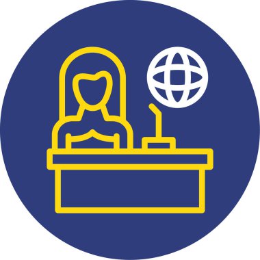 Bir dünya haritası simgesinin vektör illüstrasyonu