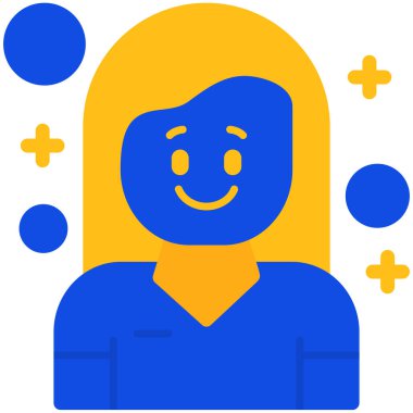 Kadın avatar kadın simgesi dolgulu dış hatlar tarzında