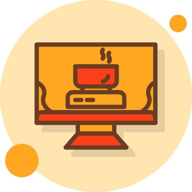 Kahve makinesi simgesi, vektör illüstrasyonu