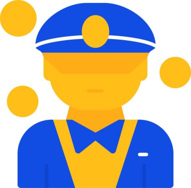 avatar erkek subay simgesi düz stil