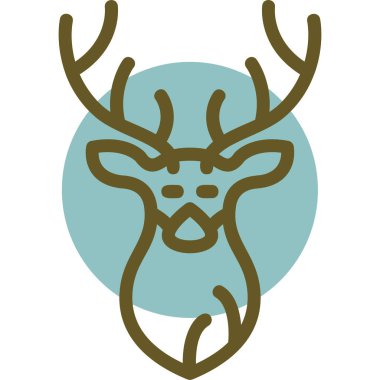 Ren geyiği başı hayvan simgesi