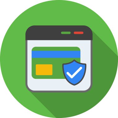 Düz stil kredi kartı ödeme simgesi