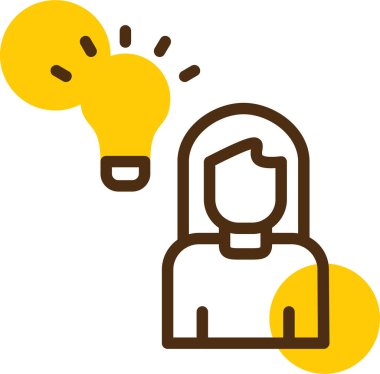 Ana hatları doldurulmuş yaratıcı yenilik simgesi