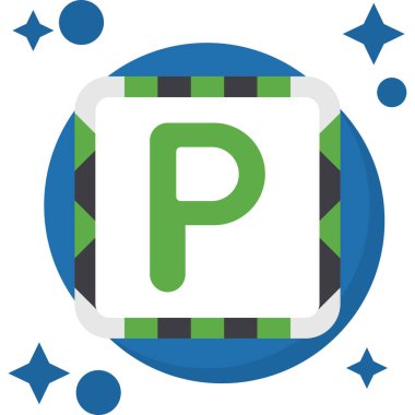 park yeri simgesi düz stil