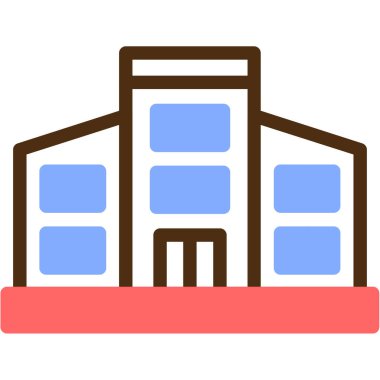 Bina. Web simgesi basit illüstrasyon