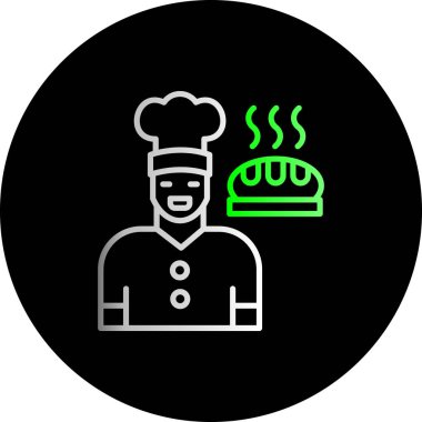 Şef şapka simgesi vektör illüstrasyonu