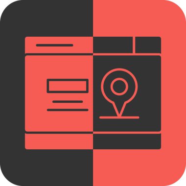 harita simgesi vektör illüstrasyonu