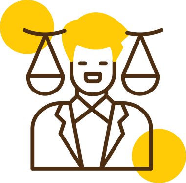 Adalet. Web simgesi basit illüstrasyon