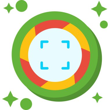 Çizgi film ve renkli simgenin vektör çizimi