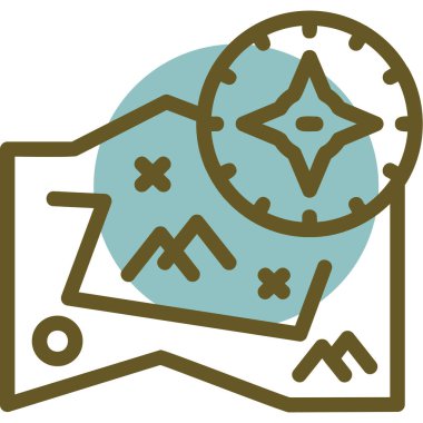 Bir harita simgesinin vektör illüstrasyonu