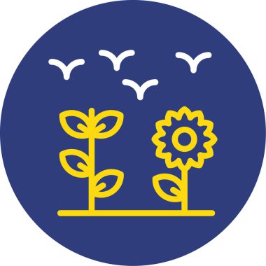 Ayçiçeği simgesinin vektör illüstrasyonu