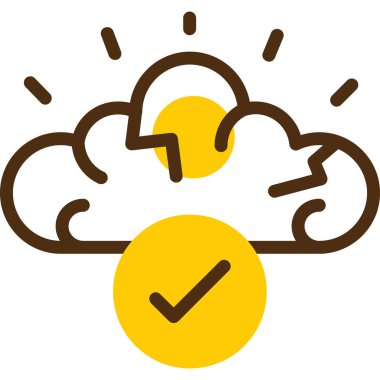 bulutun tahmini güneş simgesi düz stil