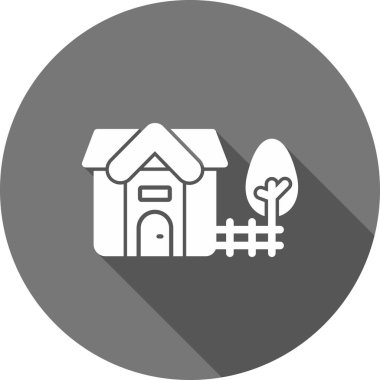 Ev Vektörü Simgesi Düz Çizim