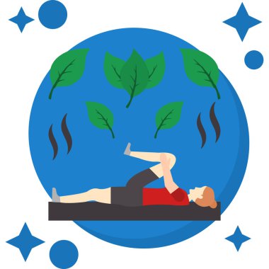 Ormanın arka planında yoga pozu.