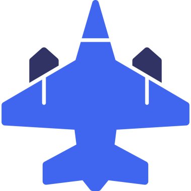 Düz stil askeri savaş uçağı simgesi