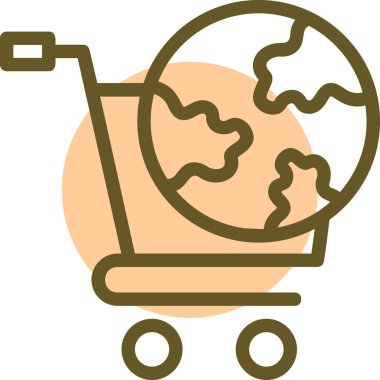 toprak küre simgesi, vektör illüstrasyonu