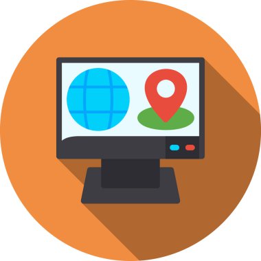 Konumu harita düz vektör simgesi