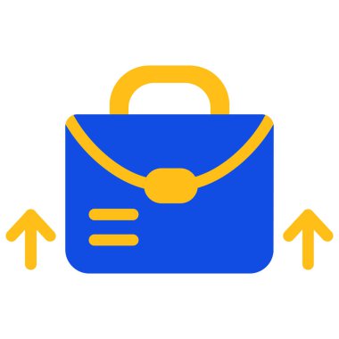 Evrak Çantası'nı düz simgesi beyaz arka plan, vektör, illüstrasyon izole