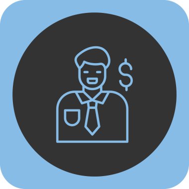 Soyut arkaplanda iş adamı simgesi izole edildi