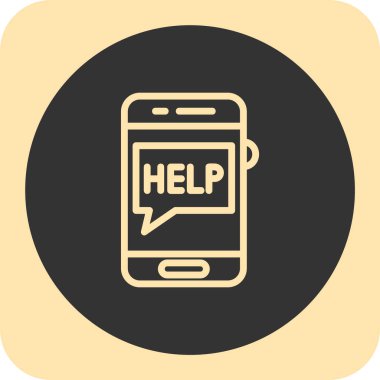 Soyut arka grupta yardım simgesi izole edildi