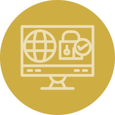 bilgisayar monitörü ve küresel vektör çizimi