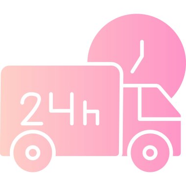 dağıtım kamyonu simgesi, vektör illüstrasyonu