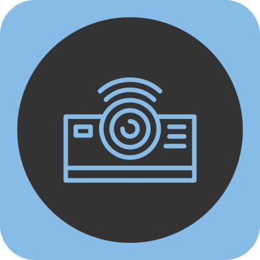 Çizim Projektörü simgesi düz illüstrasyon