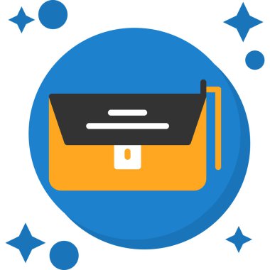 Evrak çantası ikonu. Web için evrak çantası vektör simgelerinin düz çizimi