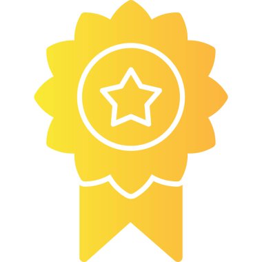 ödül madalyası düz simge, vektör, illüstrasyon