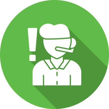 operatör vektör simgesi. biçim düz bicolor eko sembolü, yeşil ve gri renkler, yuvarlak açılar,