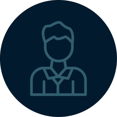 Man vektör simgesi modern basit illüstrasyon, doğrusal