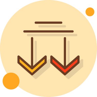 Düz biçimli ok iş grafiği simgesi