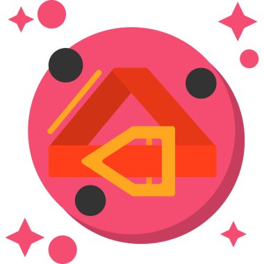 Rozet biçiminde uzay ay düz simgesi