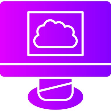 Bulut. Web simgesi basit illüstrasyon