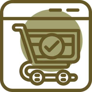 El arabası. Web simgesi basit illüstrasyon