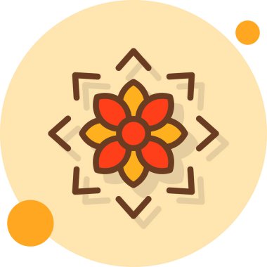 Çiçek simgesi, vektör illüstrasyonu beyaz arkaplanda izole edildi