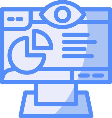 Bilgisayar göz tarama simgesi ile doldurulmuş dış hat biçimi