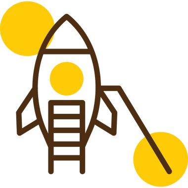 Roket. Web simgesi basit illüstrasyon